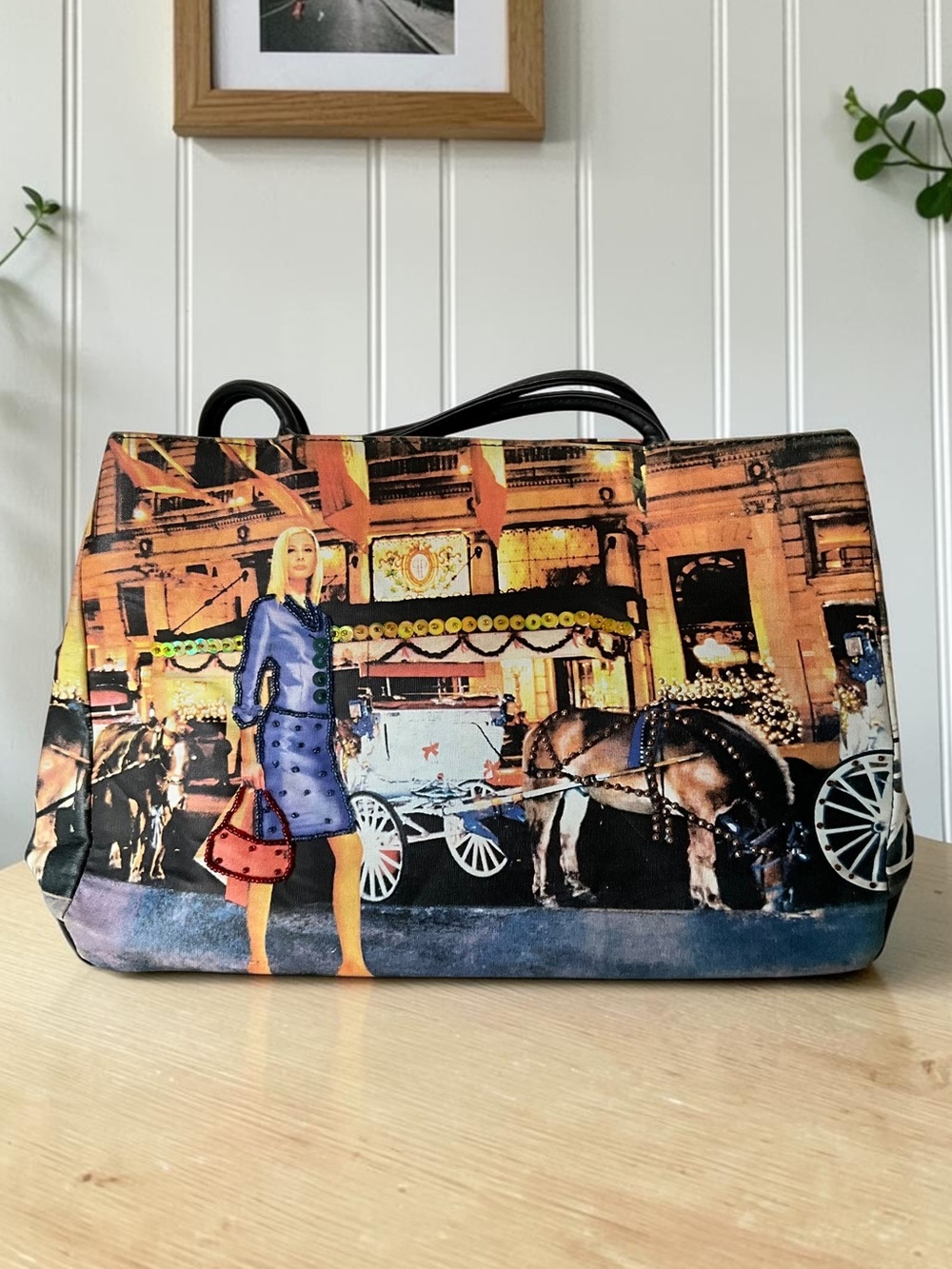 Bueno Wearable Art Double Strap Sequined Shoulder Bag